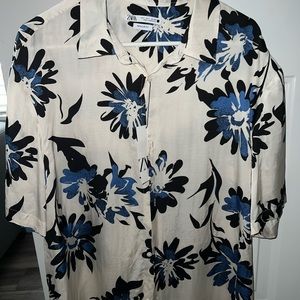 ZARA men’s regular fit button up short sleeve shirt